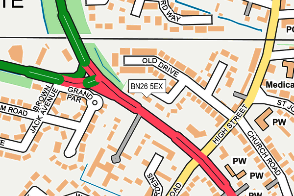BN26 5EX map - OS OpenMap – Local (Ordnance Survey)