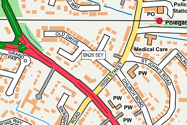 BN26 5EY map - OS OpenMap – Local (Ordnance Survey)