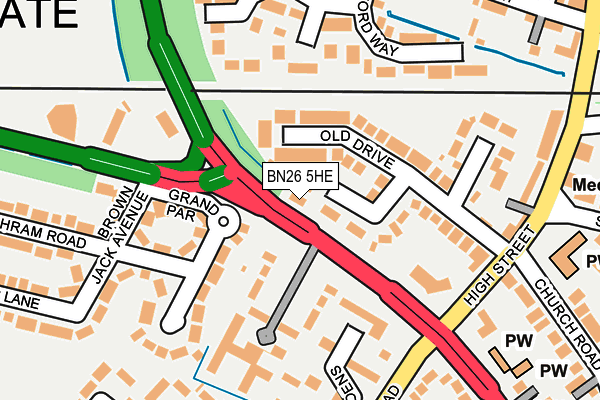 BN26 5HE map - OS OpenMap – Local (Ordnance Survey)