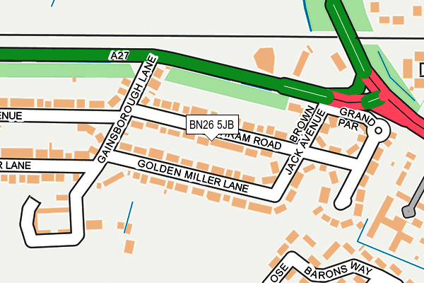 BN26 5JB map - OS OpenMap – Local (Ordnance Survey)