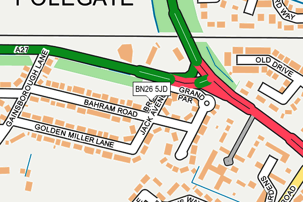 BN26 5JD map - OS OpenMap – Local (Ordnance Survey)