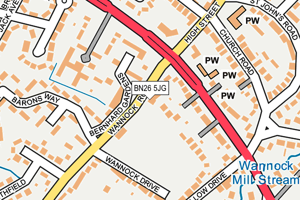 BN26 5JG map - OS OpenMap – Local (Ordnance Survey)