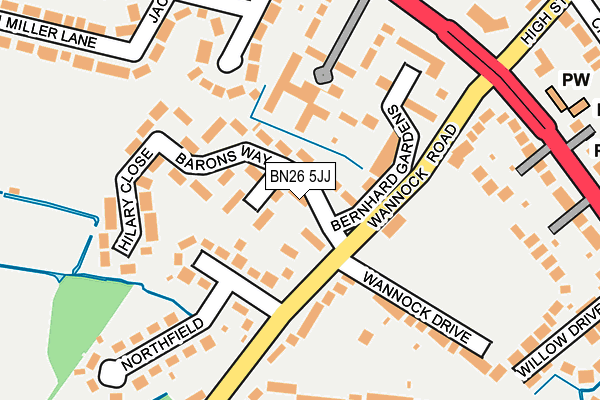 BN26 5JJ map - OS OpenMap – Local (Ordnance Survey)