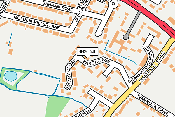 BN26 5JL map - OS OpenMap – Local (Ordnance Survey)