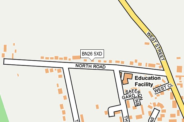 BN26 5XD map - OS OpenMap – Local (Ordnance Survey)