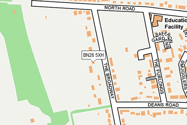 BN26 5XH map - OS OpenMap – Local (Ordnance Survey)