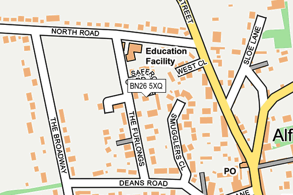 BN26 5XQ map - OS OpenMap – Local (Ordnance Survey)