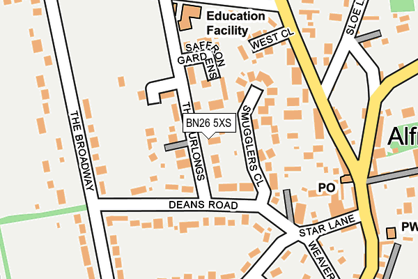 BN26 5XS map - OS OpenMap – Local (Ordnance Survey)