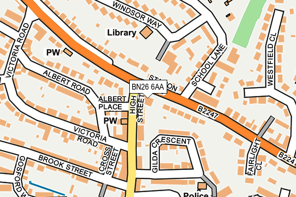 BN26 6AA map - OS OpenMap – Local (Ordnance Survey)