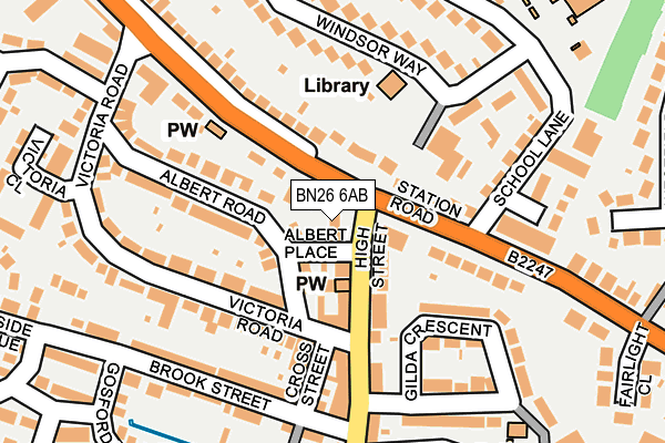 BN26 6AB map - OS OpenMap – Local (Ordnance Survey)