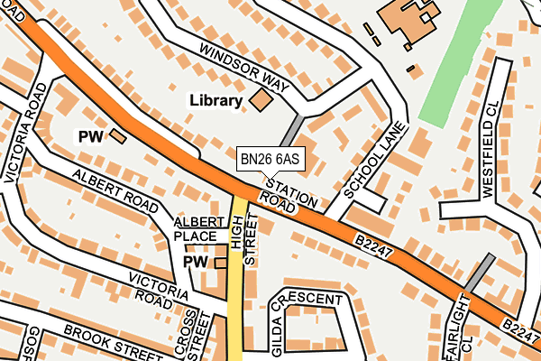 BN26 6AS map - OS OpenMap – Local (Ordnance Survey)