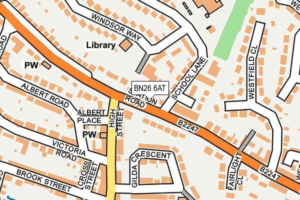 BN26 6AT map - OS OpenMap – Local (Ordnance Survey)