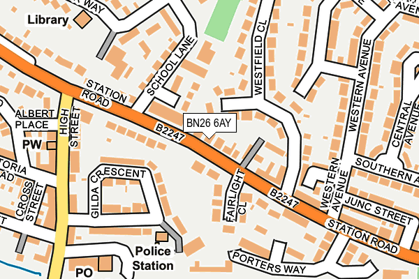 BN26 6AY map - OS OpenMap – Local (Ordnance Survey)