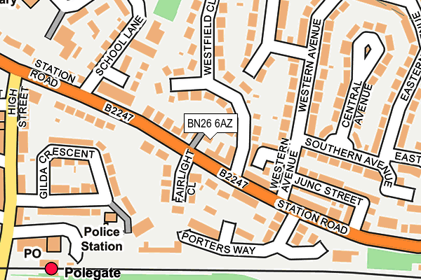 BN26 6AZ map - OS OpenMap – Local (Ordnance Survey)