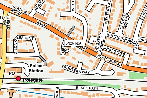 BN26 6BA map - OS OpenMap – Local (Ordnance Survey)