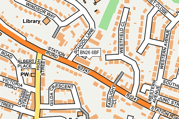 BN26 6BF map - OS OpenMap – Local (Ordnance Survey)