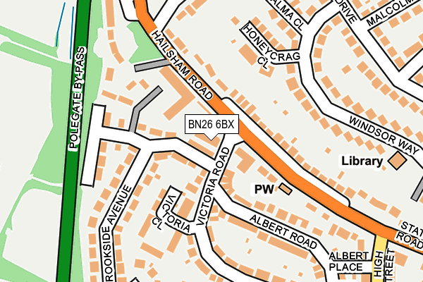 BN26 6BX map - OS OpenMap – Local (Ordnance Survey)