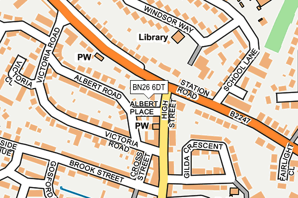 BN26 6DT map - OS OpenMap – Local (Ordnance Survey)