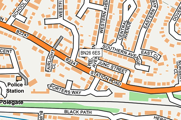 BN26 6ES map - OS OpenMap – Local (Ordnance Survey)