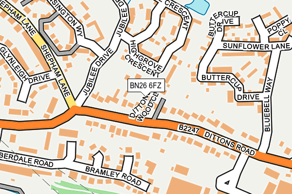 BN26 6FZ map - OS OpenMap – Local (Ordnance Survey)
