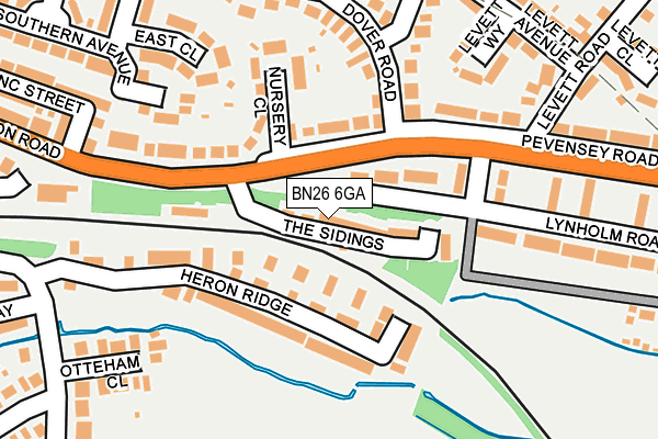BN26 6GA map - OS OpenMap – Local (Ordnance Survey)
