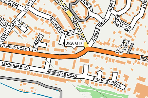 BN26 6HR map - OS OpenMap – Local (Ordnance Survey)