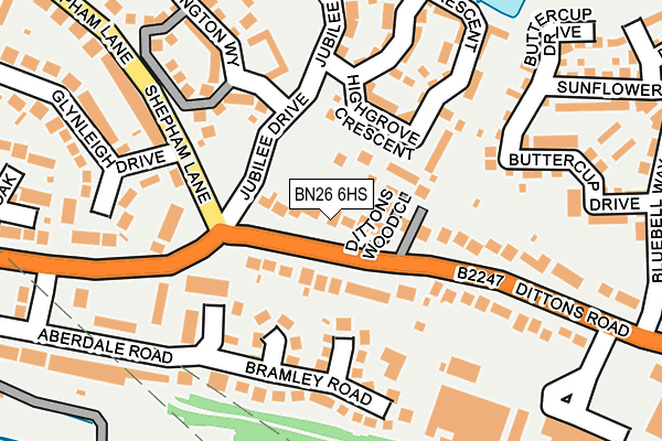 BN26 6HS map - OS OpenMap – Local (Ordnance Survey)