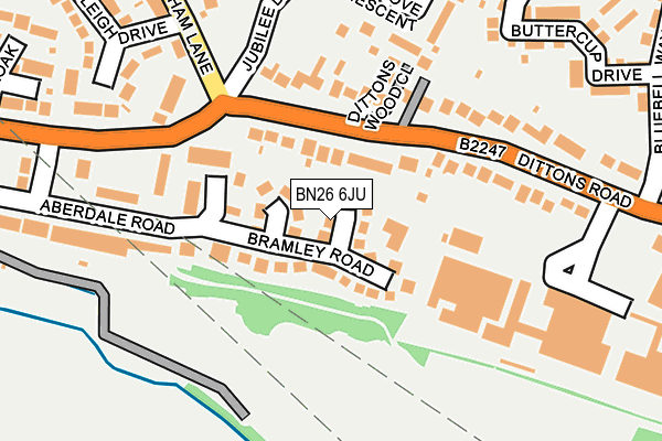 BN26 6JU map - OS OpenMap – Local (Ordnance Survey)
