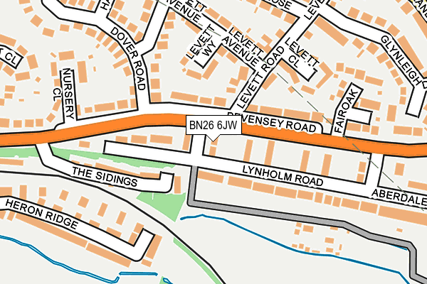 BN26 6JW map - OS OpenMap – Local (Ordnance Survey)