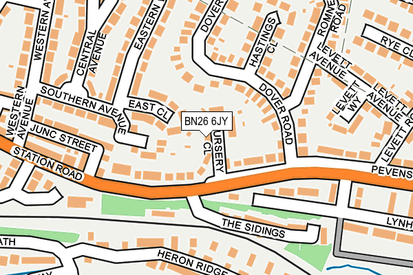 BN26 6JY map - OS OpenMap – Local (Ordnance Survey)