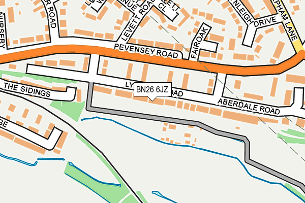 BN26 6JZ map - OS OpenMap – Local (Ordnance Survey)