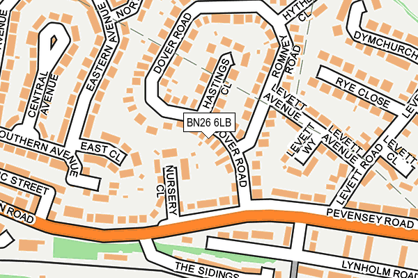 BN26 6LB map - OS OpenMap – Local (Ordnance Survey)