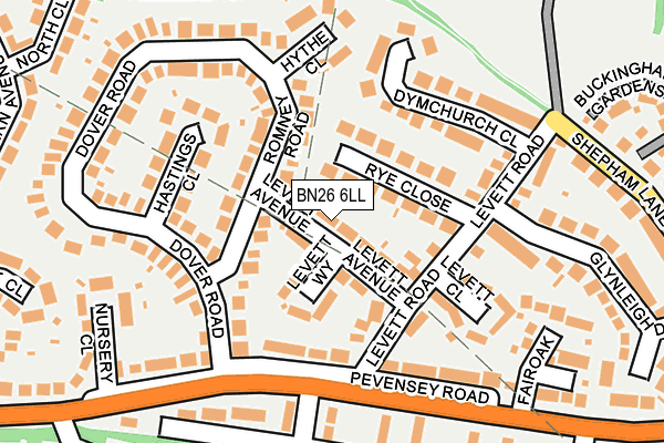 BN26 6LL map - OS OpenMap – Local (Ordnance Survey)