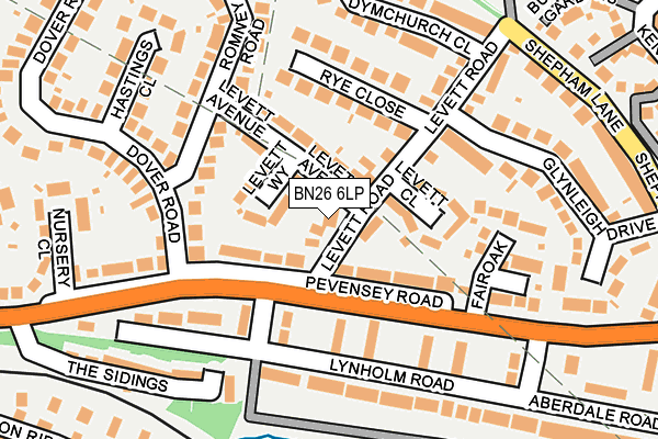 BN26 6LP map - OS OpenMap – Local (Ordnance Survey)