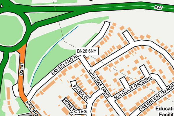 BN26 6NY map - OS OpenMap – Local (Ordnance Survey)