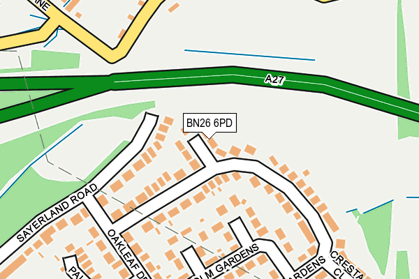 BN26 6PD map - OS OpenMap – Local (Ordnance Survey)