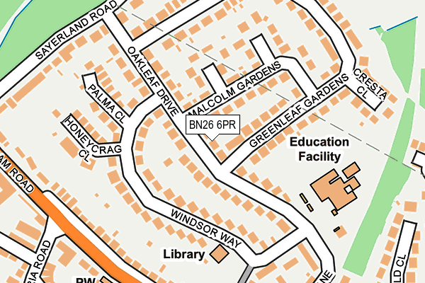 BN26 6PR map - OS OpenMap – Local (Ordnance Survey)