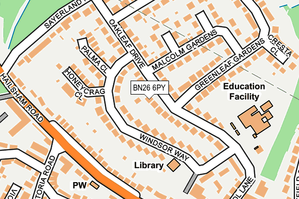 BN26 6PY map - OS OpenMap – Local (Ordnance Survey)