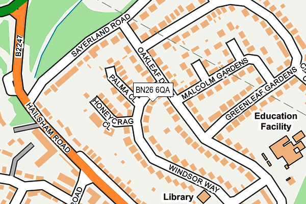 BN26 6QA map - OS OpenMap – Local (Ordnance Survey)