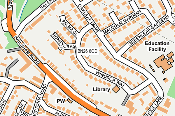 BN26 6QD map - OS OpenMap – Local (Ordnance Survey)