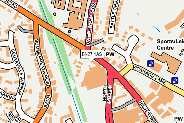 BN27 1AS map - OS OpenMap – Local (Ordnance Survey)