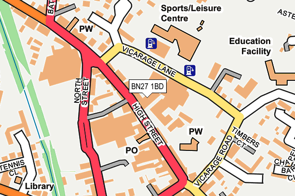 BN27 1BD map - OS OpenMap – Local (Ordnance Survey)