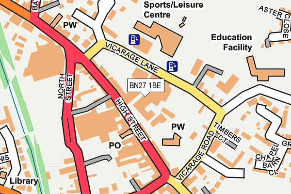 BN27 1BE map - OS OpenMap – Local (Ordnance Survey)