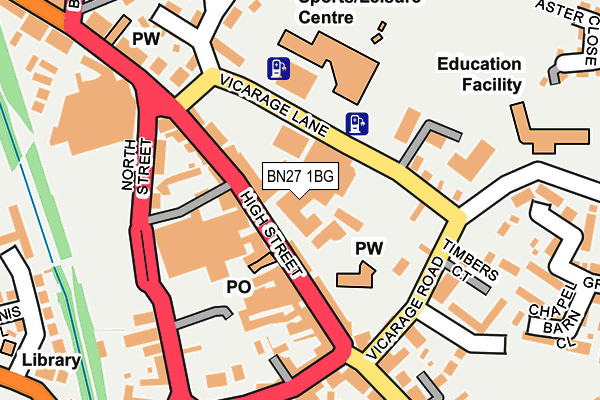BN27 1BG map - OS OpenMap – Local (Ordnance Survey)