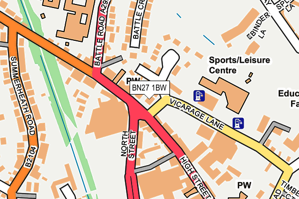 BN27 1BW map - OS OpenMap – Local (Ordnance Survey)