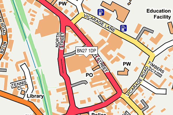 BN27 1DP map - OS OpenMap – Local (Ordnance Survey)