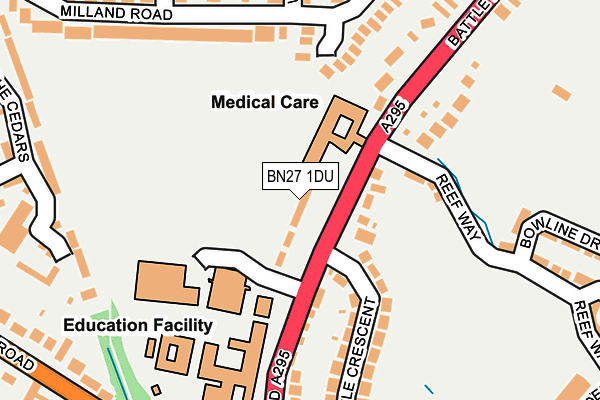 BN27 1DU map - OS OpenMap – Local (Ordnance Survey)