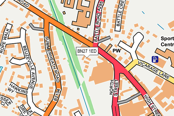 BN27 1ED map - OS OpenMap – Local (Ordnance Survey)