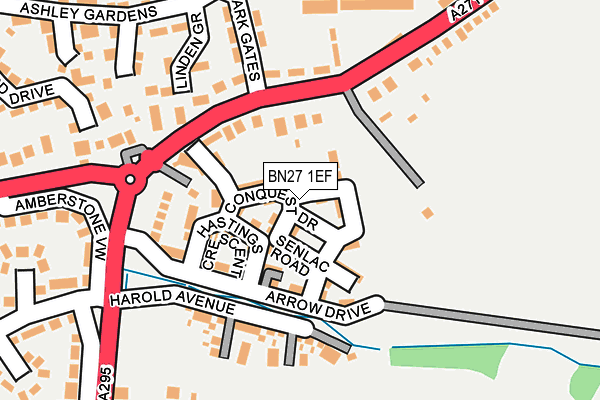 BN27 1EF map - OS OpenMap – Local (Ordnance Survey)