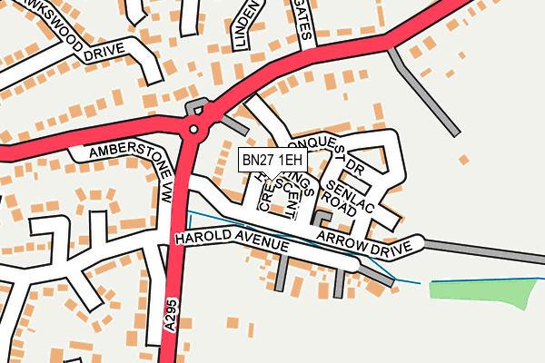 BN27 1EH map - OS OpenMap – Local (Ordnance Survey)